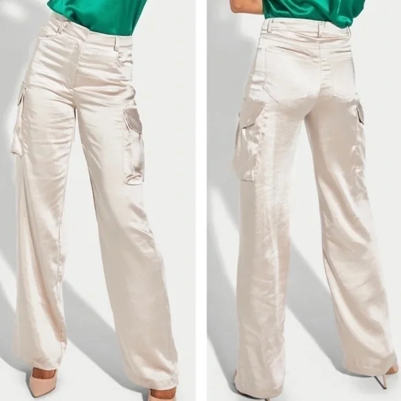 Generation Love Nate Satin Cargo Pants - Champagne - Picture 2 of 12